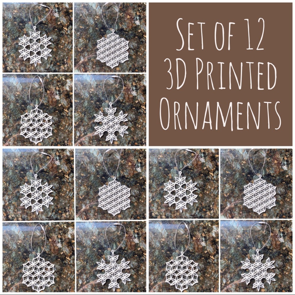 Pearly White Snowflake Ornaments (Set of 12) - Picture 1 of 6